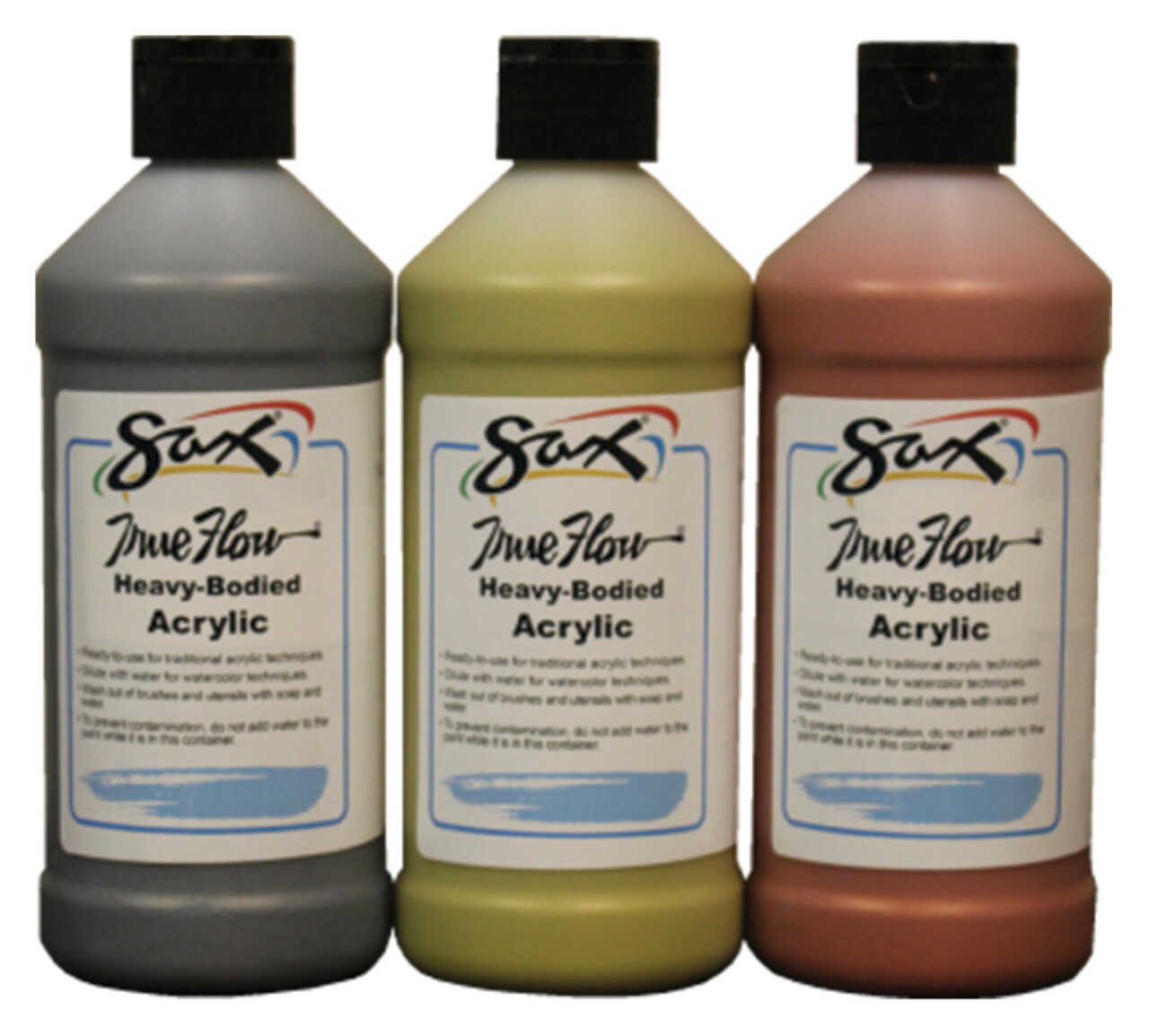 Sax Heavy-Bodied Acrylic Paint, 1 Pint Bottles, Assorted Metallic Colors, Set of 3